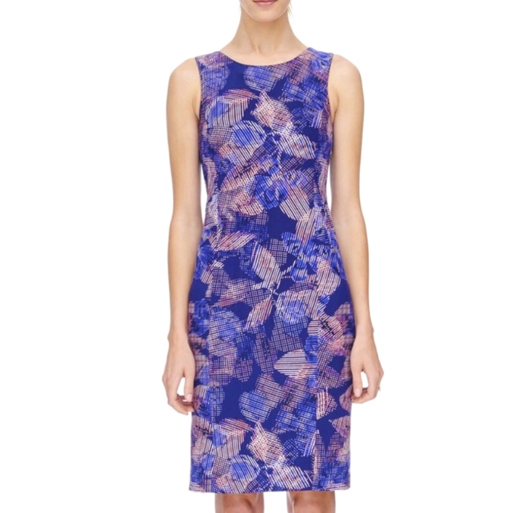 Rebecca Taylor Sonic Garden Multicolor Sleeveless Sheath Dress